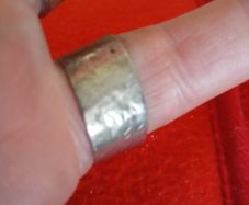 pure hand hammered silver ring