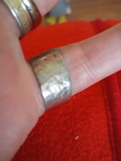 pure hand hammered silver ring