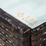 4-Piece Outdoor Rattan Patio Set with Glass Coffee Table  Brown Image 3