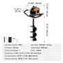 Gas Powered, 52CC 1450W Earth Auger, Gas Auger with 6" & 10" Auger Drill Action Design Bits & 3 Extension Rods, Post Fence Hole Digger for Farmland Garden Plant Image 2