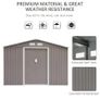 SPRING DEAL | 9 x 6FT Foundation Ventilation Steel Outdoor Garden Shed Grey Image 7