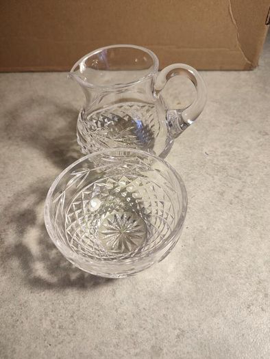 DUBLIN Crystal Milk Jug and Sugar Bowl.