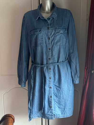 F&F long sleeve knee length denim dress size UK18/20 EU46/48 Postage included