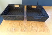 Black Woven Baskets x 2 for Sale