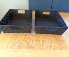 Black Woven Baskets x 2 for Sale