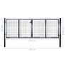 Mesh Garden Gate Galvanised Steel 289x75 cm Grey Image 7