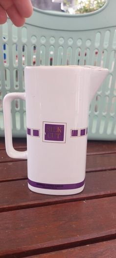 Silk Cut Purple advertising, water jug ,collectors item,,little chip on rim overall good,see pictures for condition, collectors item,,sold as seen