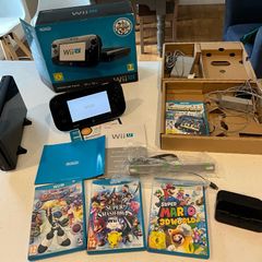 Wii U premium black console Boxed + games