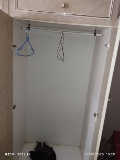 Three piece bedroom unit consisting of two Double bedroom wardrobes with 4 drawer dressing table with swivel mirror