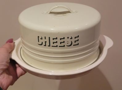 Enamel Painted Metal  Cheese Dome with China Base Plate