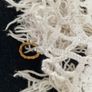 Vintage lace curtain, long narrow cotton curtain with tassel Image 4
