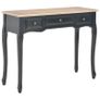 Dressing Console Table with 3 Drawers Black Image 2
