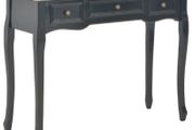 Dressing Console Table with 3 Drawers Black