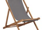 Folding Beach Chair Solid Teak Wood Grey
