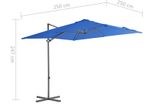 Cantilever Umbrella with Steel Pole Azure Blue 250x250 cm