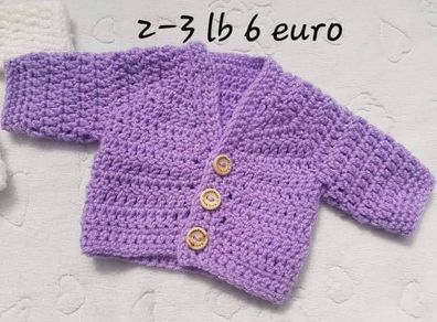 Handmade premature baby cardigans 2-3 lb and 3-5lb