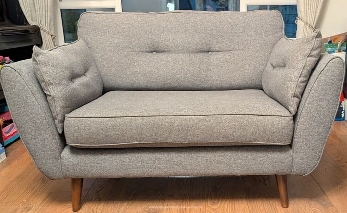 DFS French Connection Zinc Sofa Set (4 Seater, Cuddler & Footstool)