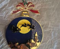 2025 Newbridge Silverware Gold Plated Santa Sleigh Christmas Tree Decoration