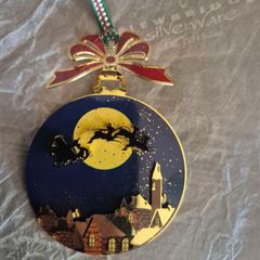 Newbridge Silverware Gold Plated Santa Sleigh Christmas Tree Decoration