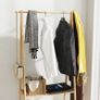Bamboo Clothes Rack, with Shelves and Hooks - Natural Finish Image 5
