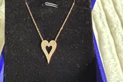 Heart Pave Natuaral Diamonds Necklace