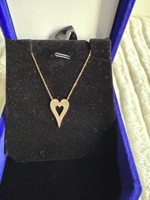 Heart Pave Natuaral Diamonds Necklace