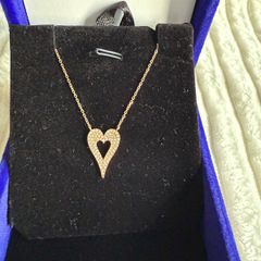 Heart Pave Natuaral Diamonds Necklace