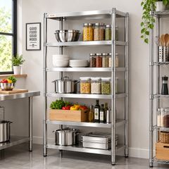 Stainless Steel Kitchen Shelves 5-Tier Units And Storage Adjustable Shelf