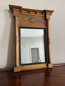 Small decorative gilt antique mirror