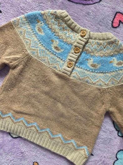 3-6m, JoJo Maman Bebe Duck Fair Isle Jumper and Bottoms