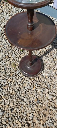 Vintage Mahogany Smoking Stand 2-Tier Side Table