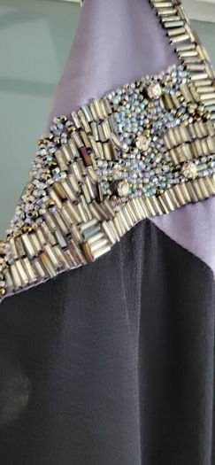 NOCTURNE 100% Silk Beaded Cocktail Dress Sz 12UK(Fit 10-12UK) - Rrp 695 (New)