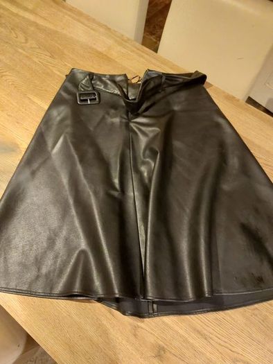 Black Faux Leather Skirt
