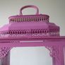 large metal pink lantern candle holder Image 6