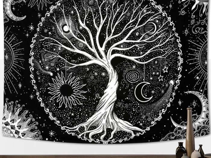 Tree Of Life Tapestry Black And White (multiple Designs, See Photos)