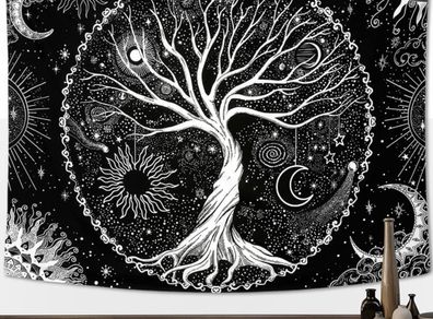 Tree Of Life Tapestry Black And White (multiple Designs, See Photos)