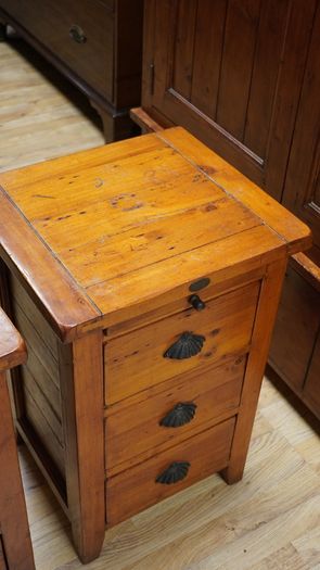 Pair of Irish Coast Reclaimed Wood Bedside Cabinets