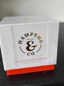 hampers and co cedar and sweet orange candle new