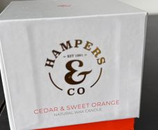 hampers and co cedar and sweet orange candle new
