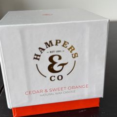 hampers and co cedar and sweet orange candle new