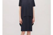 COS Circle-Cut Layer Dress - Navy - Size XS