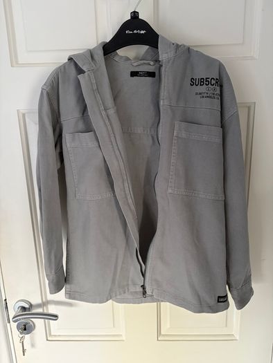 Next grey denim jacket hood age 10