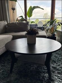 Black wooden coffee table