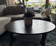 Black wooden coffee table