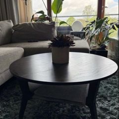 Black wooden coffee table
