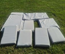 grey cushion pad set for rattan corner sofa