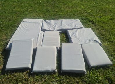 grey cushion pad set for rattan corner sofa