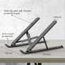 Laptop Stand for Desk, Adjustable Laptop Riser ABS Silicone Foldable Lap Desk Portable Computer Holder, Ventilated Cooling Notebook Stand for 10-15.6 Laptops,Tablet-Black Image 7