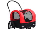 2-in-1 Pet Bike Trailer &amp; Jogging Stroller Red and Black