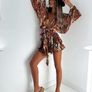 Set of oversize shirt + shorts with a brown tiger pattern Image 5